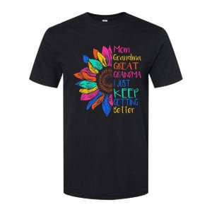 Mom Grandma Great Grandma I Just Keep Getting Better Softstyle CVC T-Shirt