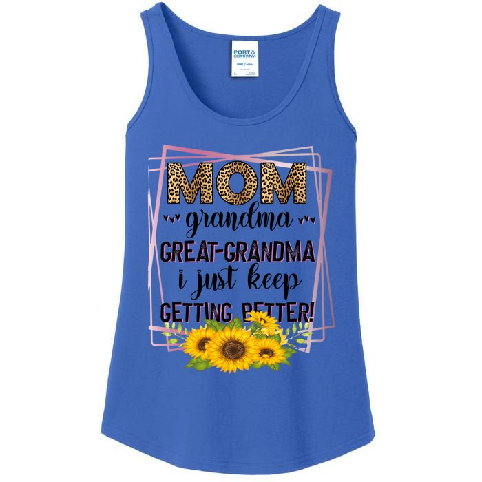 Mom Grandma Greatfunny Giftgrandma I Just Keep Getting Better Leopard Gift Ladies Essential Tank