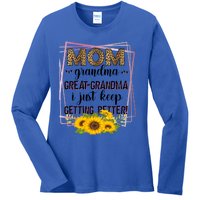 Mom Grandma Greatfunny Giftgrandma I Just Keep Getting Better Leopard Gift Ladies Long Sleeve Shirt