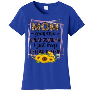 Mom Grandma Greatfunny Giftgrandma I Just Keep Getting Better Leopard Gift Women's T-Shirt