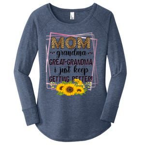 Mom Grandma Greatfunny Giftgrandma I Just Keep Getting Better Leopard Gift Women's Perfect Tri Tunic Long Sleeve Shirt