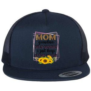 Mom Grandma Greatfunny Giftgrandma I Just Keep Getting Better Leopard Gift Flat Bill Trucker Hat