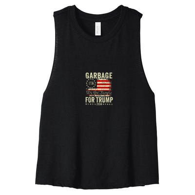 Make Garbage Great Again Garbage For Trump 2024 Women's Racerback Cropped Tank