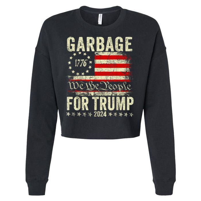 Make Garbage Great Again Garbage For Trump 2024 Cropped Pullover Crew