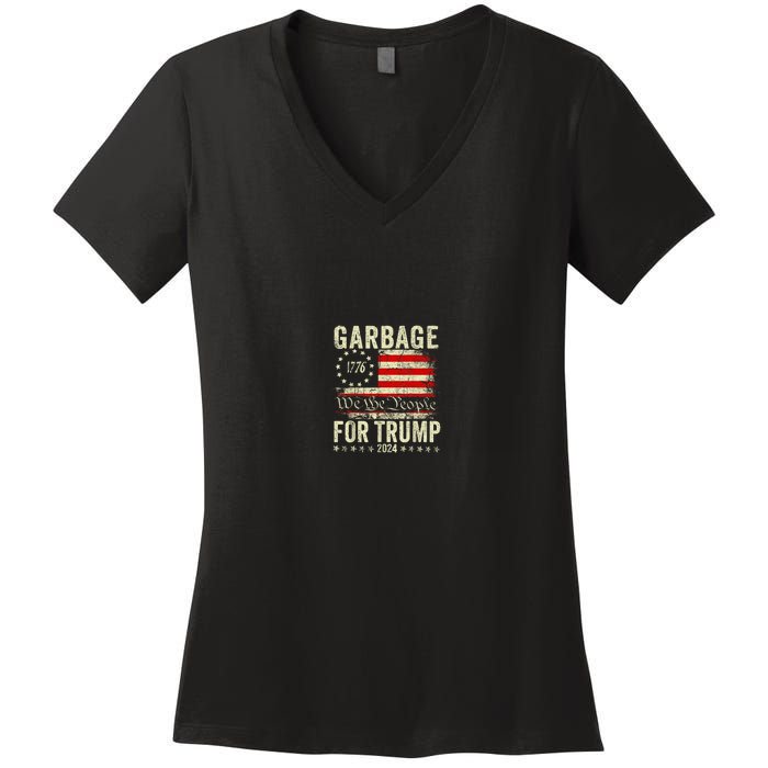 Make Garbage Great Again Garbage For Trump 2024 Women's V-Neck T-Shirt