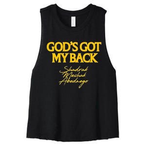 Merch GodS Got My Back Shadrach Meshach Abedne Women's Racerback Cropped Tank