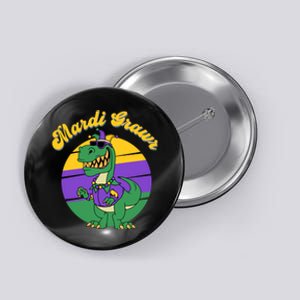 Mardi Gras Grawr T Rex Dinosaur Mardi Gras Button