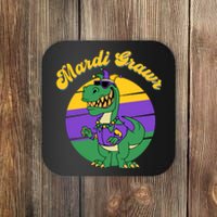 Mardi Gras Grawr T Rex Dinosaur Mardi Gras Coaster