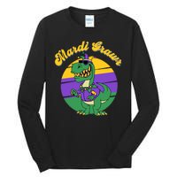 Mardi Gras Grawr T Rex Dinosaur Mardi Gras Tall Long Sleeve T-Shirt