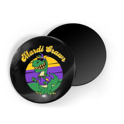 Mardi Gras Grawr T Rex Dinosaur Mardi Gras Magnet