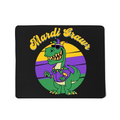 Mardi Gras Grawr T Rex Dinosaur Mardi Gras Mousepad