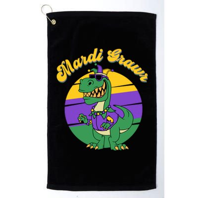 Mardi Gras Grawr T Rex Dinosaur Mardi Gras Platinum Collection Golf Towel