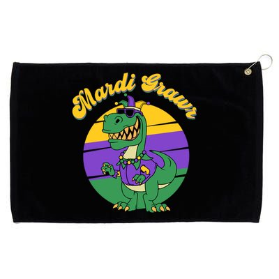 Mardi Gras Grawr T Rex Dinosaur Mardi Gras Grommeted Golf Towel