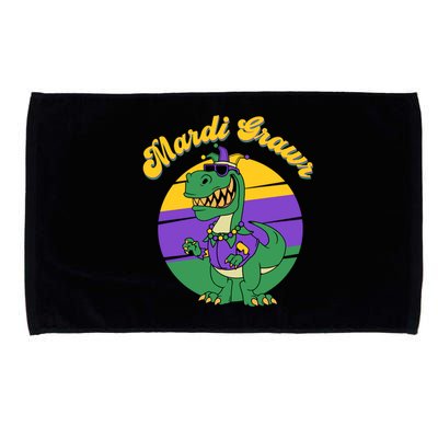 Mardi Gras Grawr T Rex Dinosaur Mardi Gras Microfiber Hand Towel