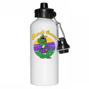 Mardi Gras Grawr T Rex Dinosaur Mardi Gras Aluminum Water Bottle