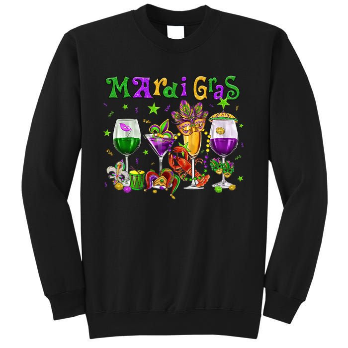 Mardi Gras Glass Of Wine Drinking Team Wine Festival Parade Sweatshirt