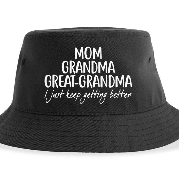 Mom Grandma Great Grandma Sustainable Bucket Hat