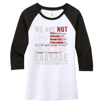 Make Garbage Great Again Garbage For Trump 2024 Women's Tri-Blend 3/4-Sleeve Raglan Shirt