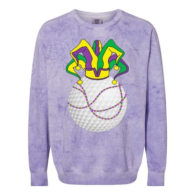 Mardi Gras Golf Jester Hat Funny Festival Party Colorblast Crewneck Sweatshirt