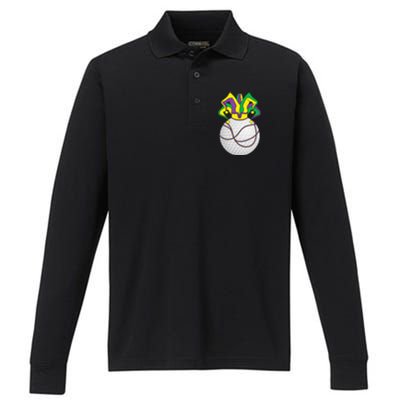 Mardi Gras Golf Jester Hat Funny Festival Party Performance Long Sleeve Polo