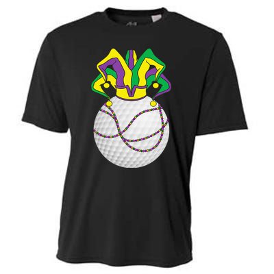 Mardi Gras Golf Jester Hat Funny Festival Party Cooling Performance Crew T-Shirt