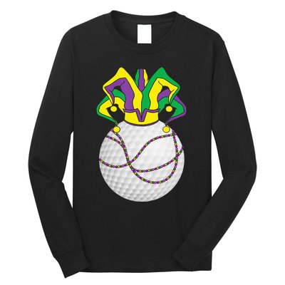 Mardi Gras Golf Jester Hat Funny Festival Party Long Sleeve Shirt