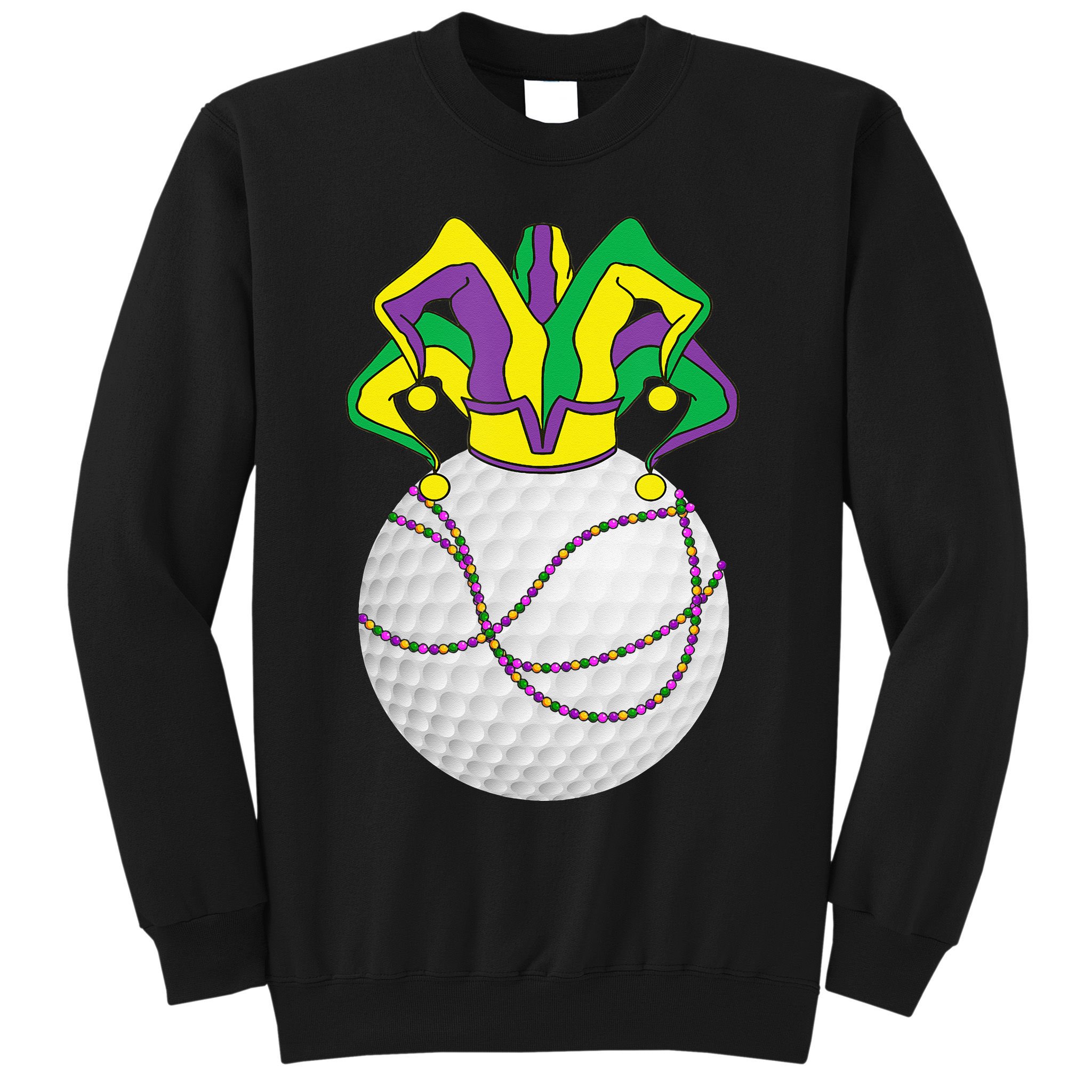 Mardi Gras Golf Jester Hat Funny Festival Party Sweatshirt