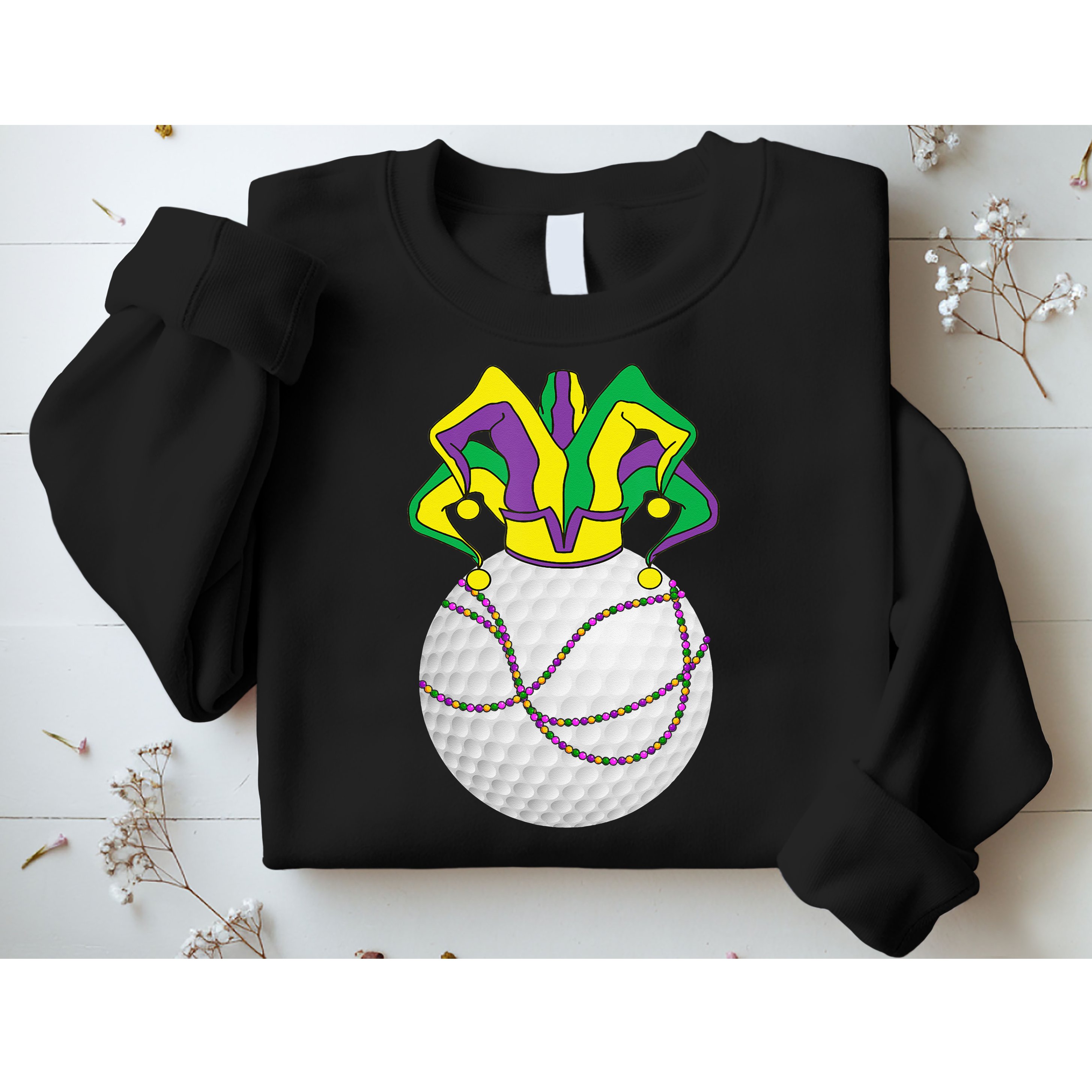Mardi Gras Golf Jester Hat Funny Festival Party Sweatshirt
