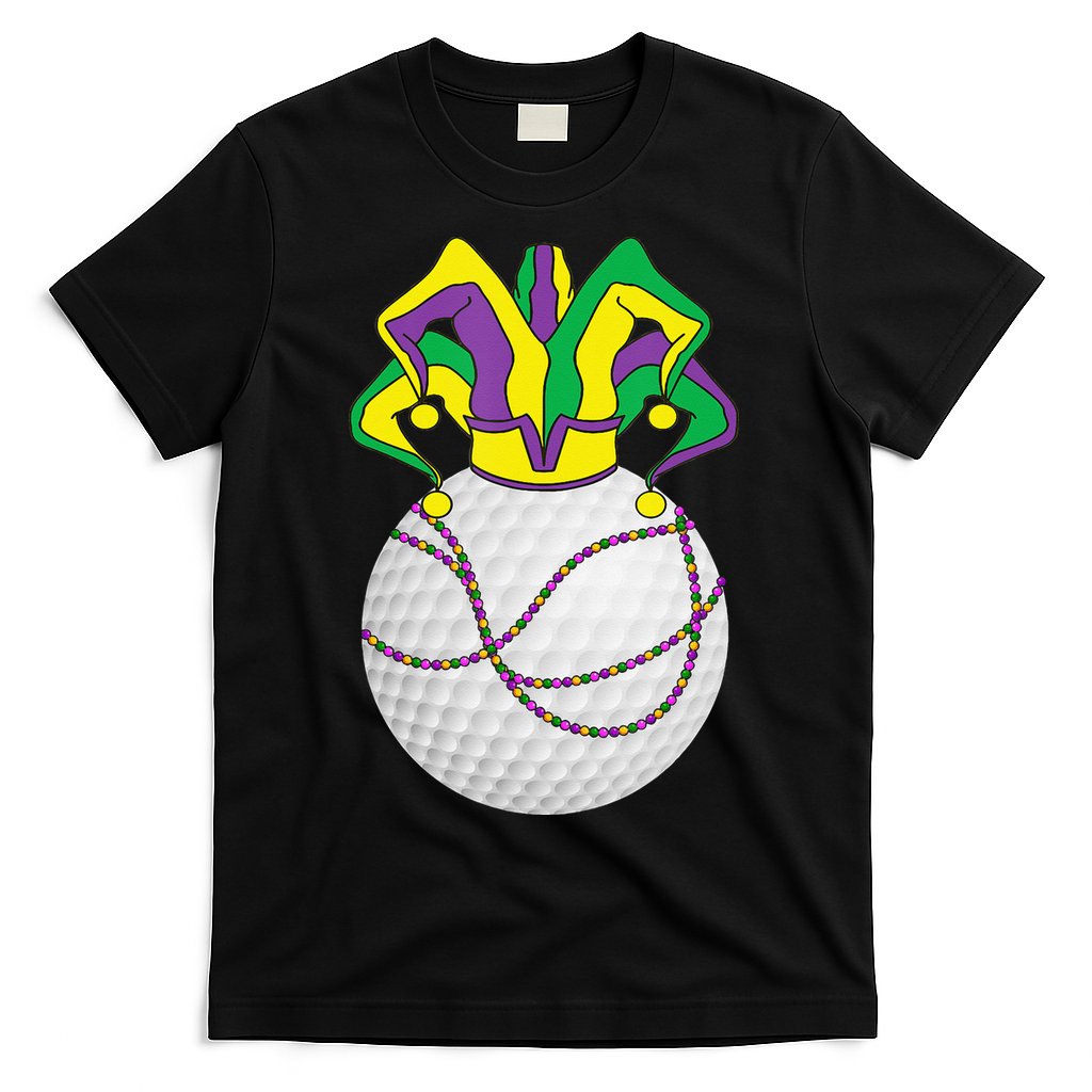Mardi Gras Golf Jester Hat Funny Festival Party T-Shirt