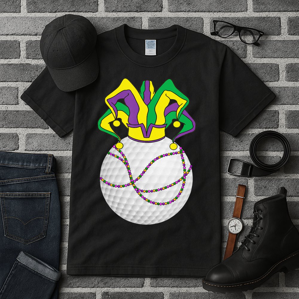 Mardi Gras Golf Jester Hat Funny Festival Party Tall T-Shirt