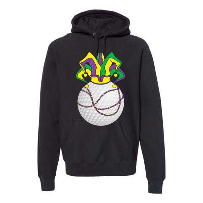 Mardi Gras Golf Jester Hat Funny Festival Party Premium Hoodie