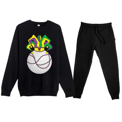 Mardi Gras Golf Jester Hat Funny Festival Party Premium Crewneck Sweatsuit Set