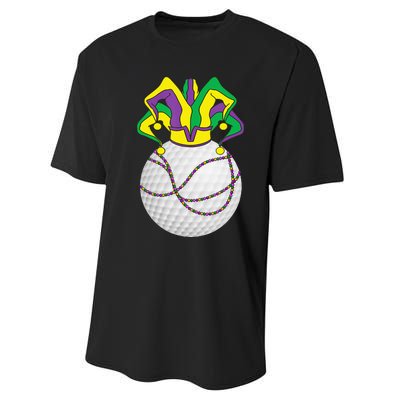 Mardi Gras Golf Jester Hat Funny Festival Party Performance Sprint T-Shirt