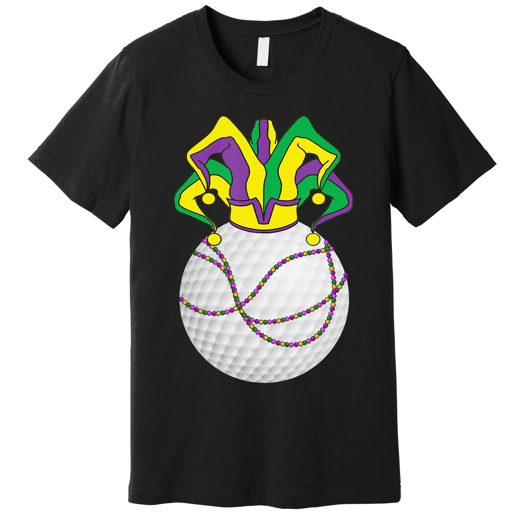 Mardi Gras Golf Jester Hat Funny Festival Party Premium T-Shirt