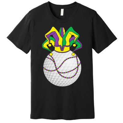 Mardi Gras Golf Jester Hat Funny Festival Party Premium T-Shirt