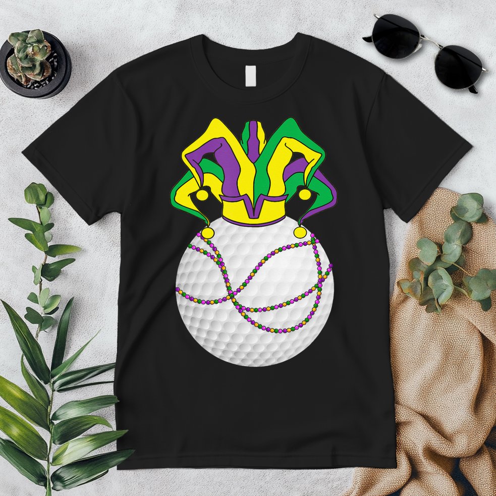 Mardi Gras Golf Jester Hat Funny Festival Party Premium T-Shirt