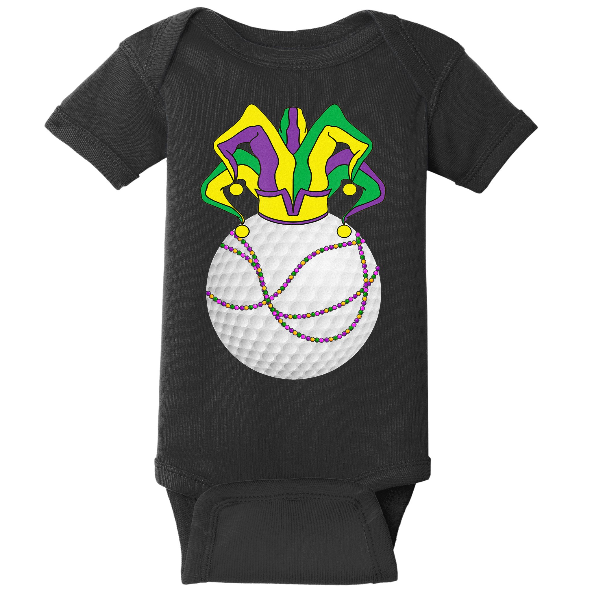 Mardi Gras Golf Jester Hat Funny Festival Party Baby Bodysuit