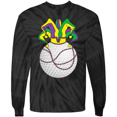 Mardi Gras Golf Jester Hat Funny Festival Party Tie-Dye Long Sleeve Shirt