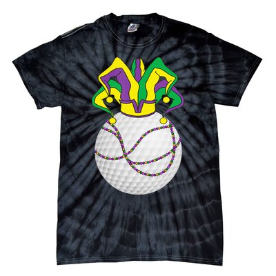 Mardi Gras Golf Jester Hat Funny Festival Party Tie-Dye T-Shirt