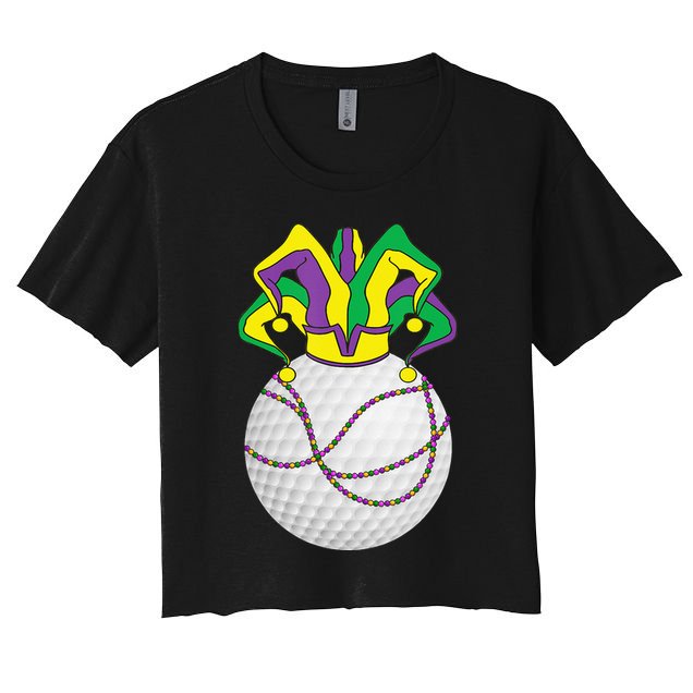 Mardi Gras Golf Jester Hat Funny Festival Party Crop Top