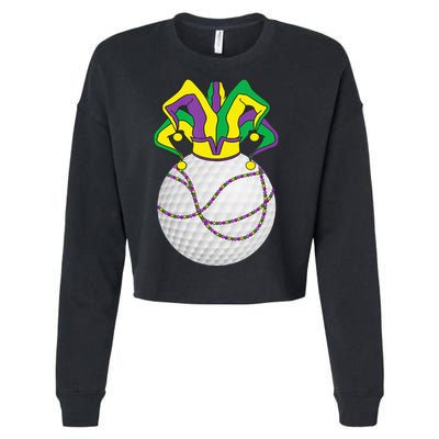Mardi Gras Golf Jester Hat Funny Festival Party Cropped Pullover Crew