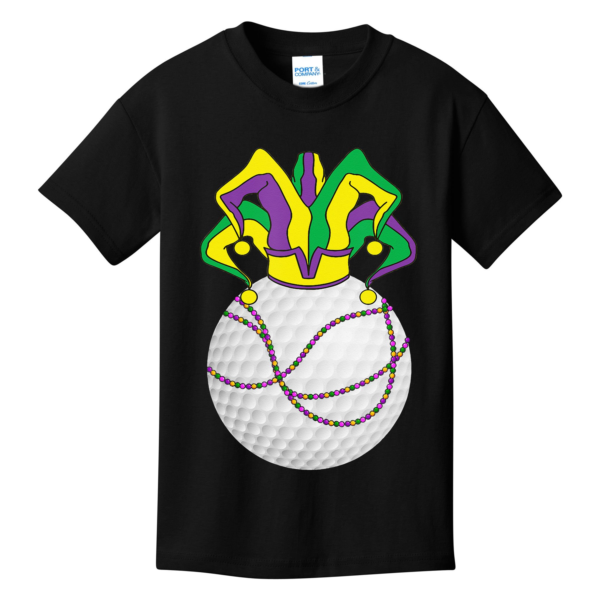 Mardi Gras Golf Jester Hat Funny Festival Party Kids T-Shirt