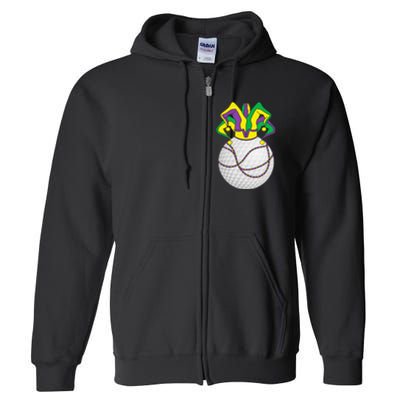 Mardi Gras Golf Jester Hat Funny Festival Party Full Zip Hoodie