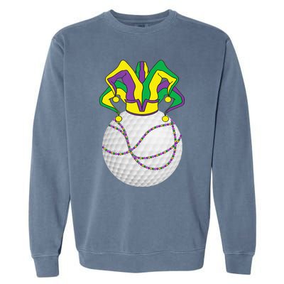 Mardi Gras Golf Jester Hat Funny Festival Party Garment-Dyed Sweatshirt