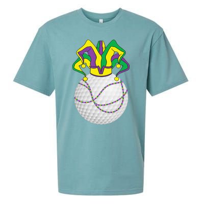 Mardi Gras Golf Jester Hat Funny Festival Party Sueded Cloud Jersey T-Shirt