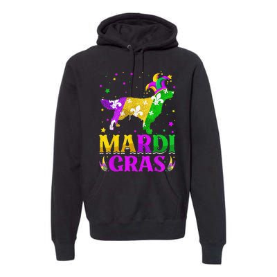 Mardi Gras Golden Retriever Dog Lover Carnival Jester Premium Hoodie