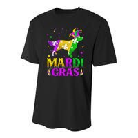 Mardi Gras Golden Retriever Dog Lover Carnival Jester Youth Performance Sprint T-Shirt