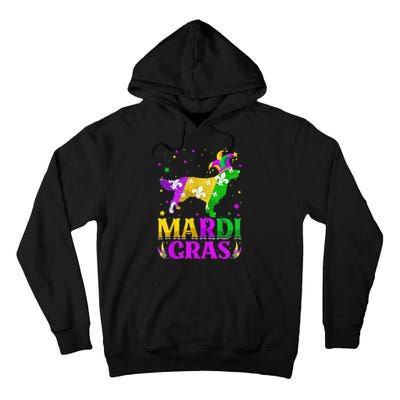 Mardi Gras Golden Retriever Dog Lover Carnival Jester Tall Hoodie