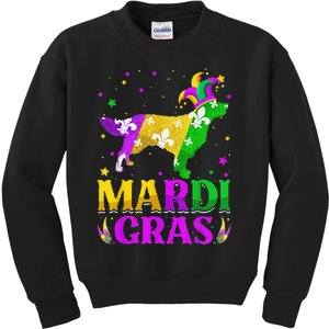 Mardi Gras Golden Retriever Dog Lover Carnival Jester Kids Sweatshirt