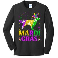 Mardi Gras Golden Retriever Dog Lover Carnival Jester Kids Long Sleeve Shirt